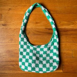 handmade crochet checkered bag
